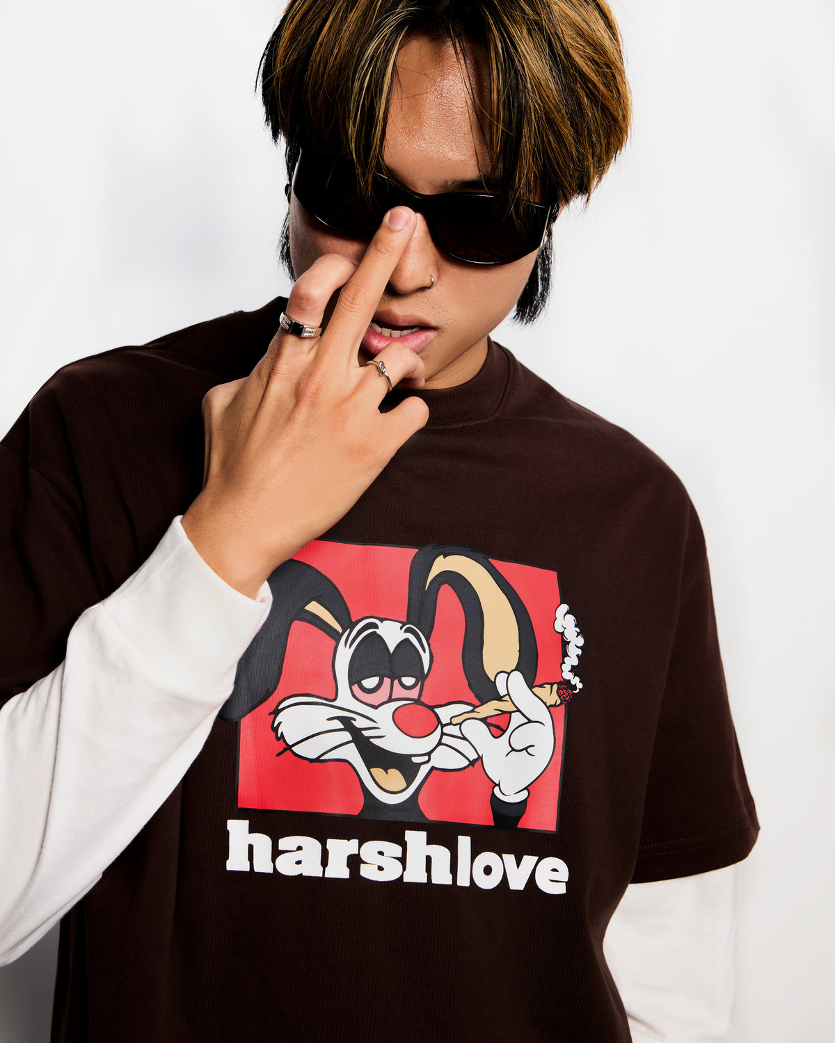 HARSHLOVE BROWN LOONEY TEE