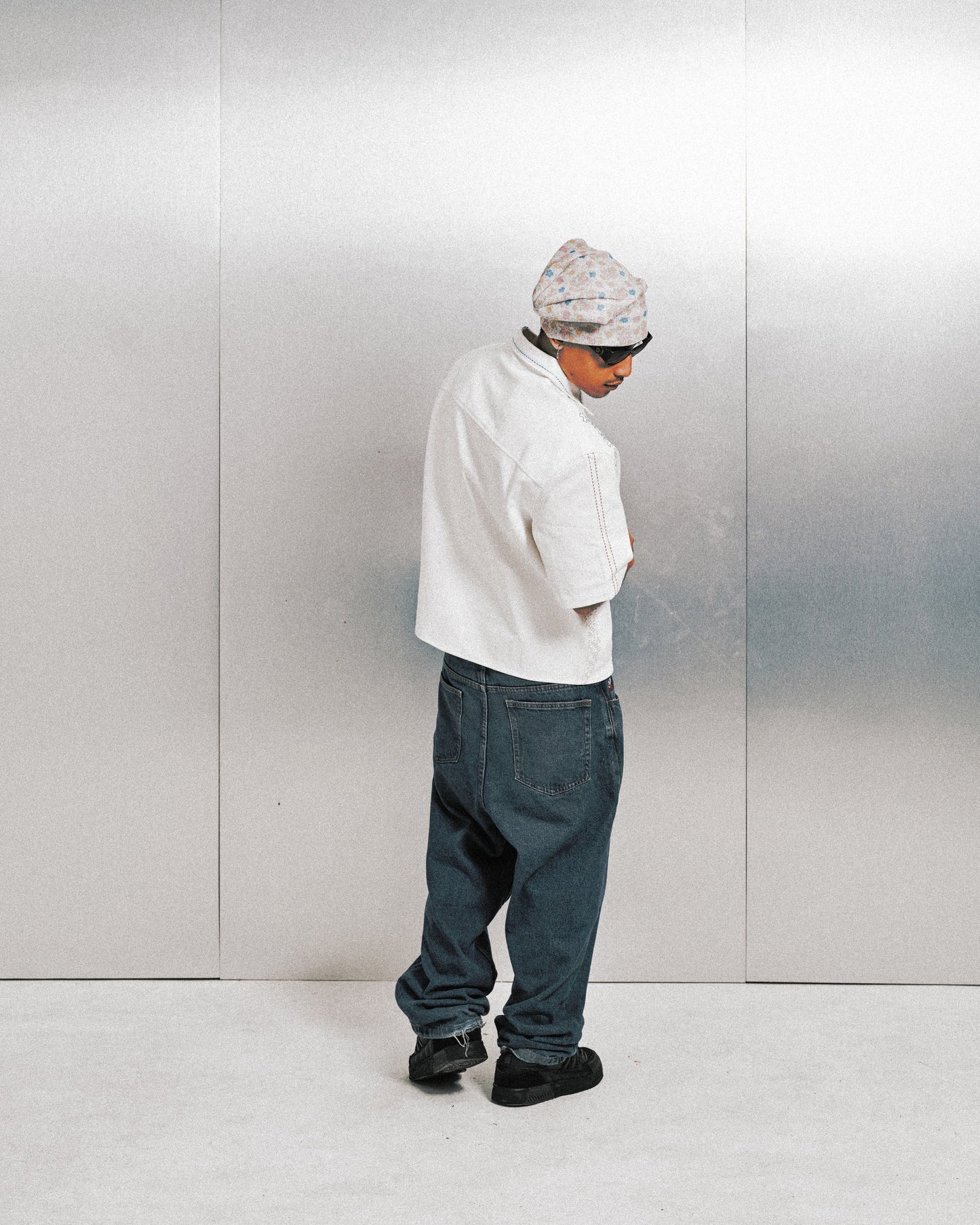 ALL LOVE WHITE "SASHIKO" DENIM SHIRT