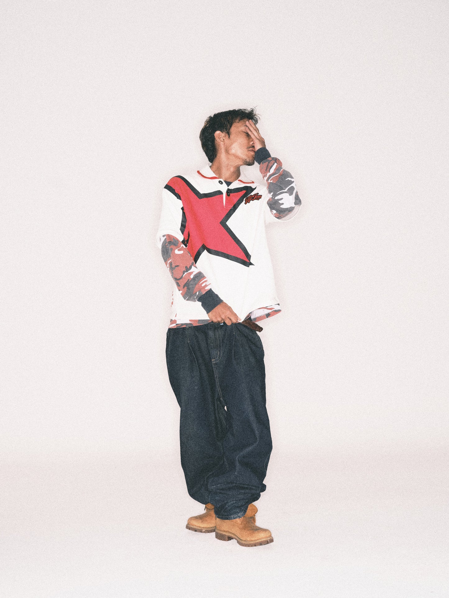 ALL STAR WHITE/RED POLO