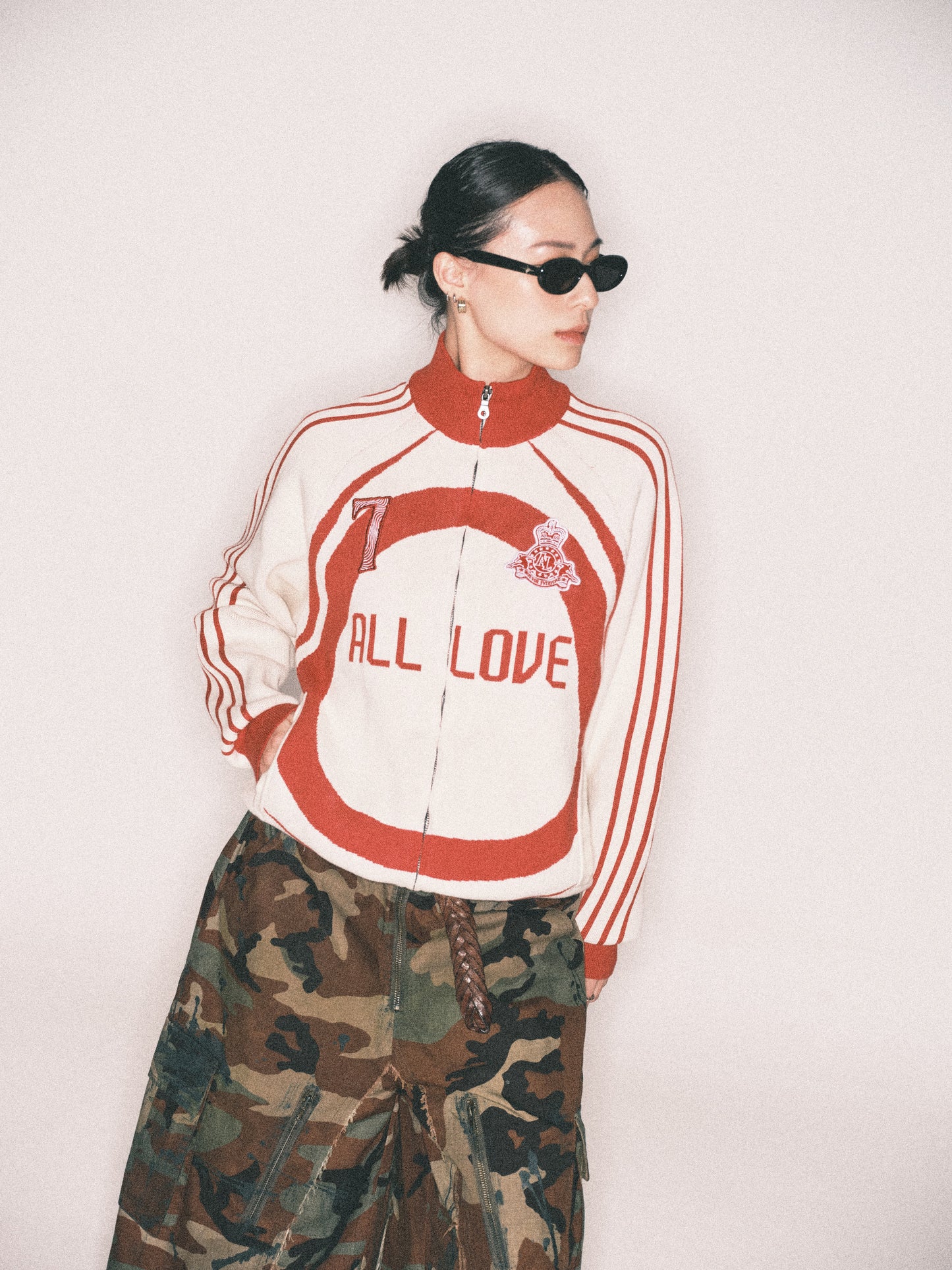 ALL STAR KNIT CREAM/RED TRACKTOP