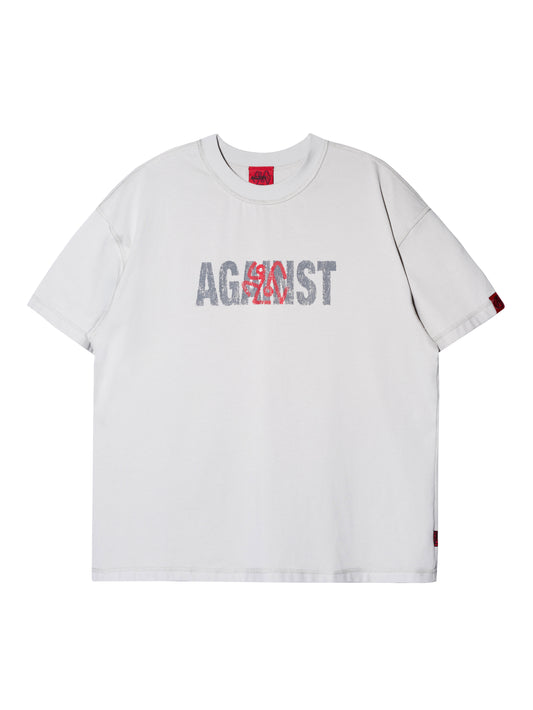 AGAINSTLOVE GREY REVERSIBLE TEE