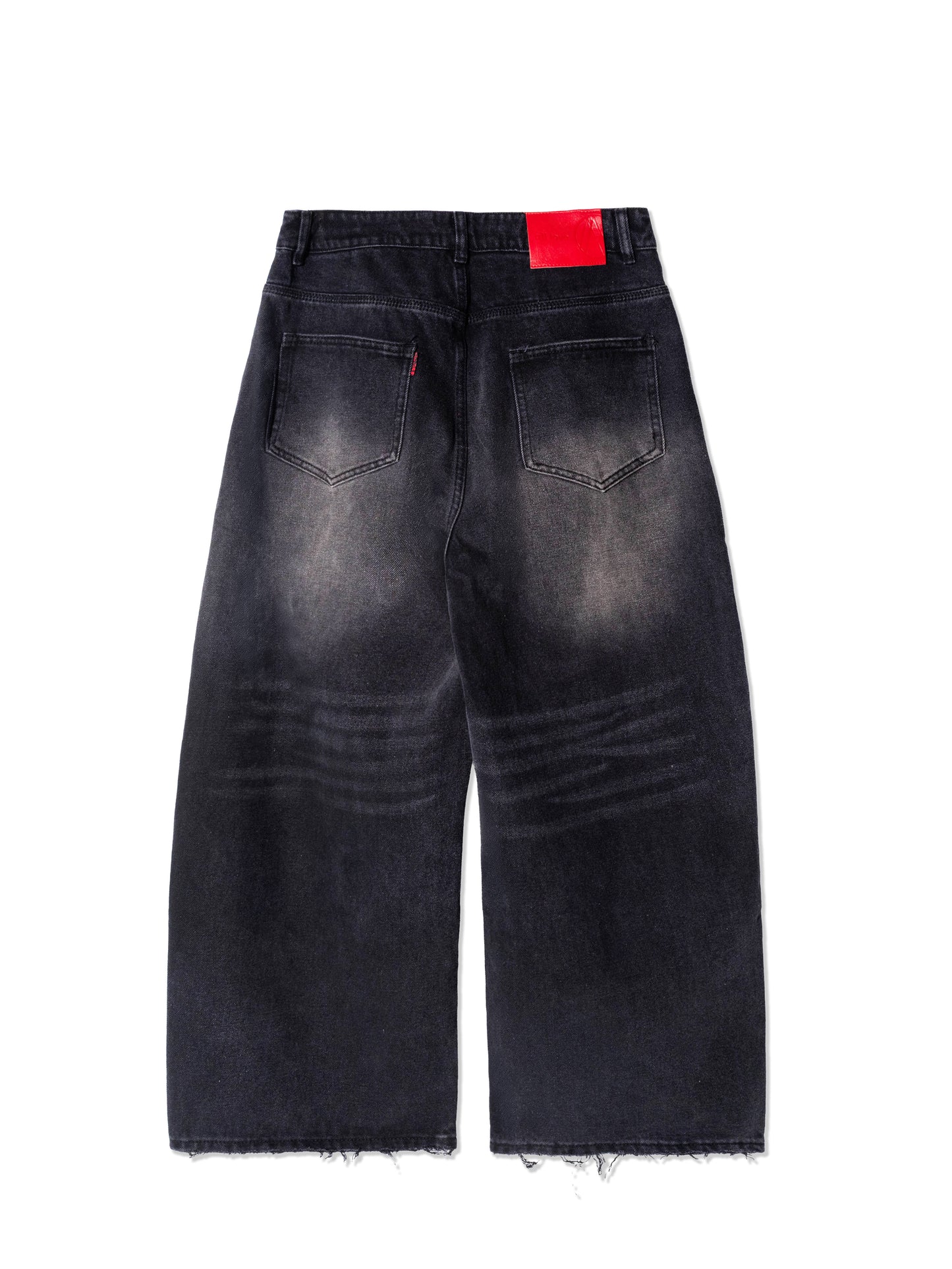 AGAINSTLOVE BLACK DOUBLE KNEE PANTS