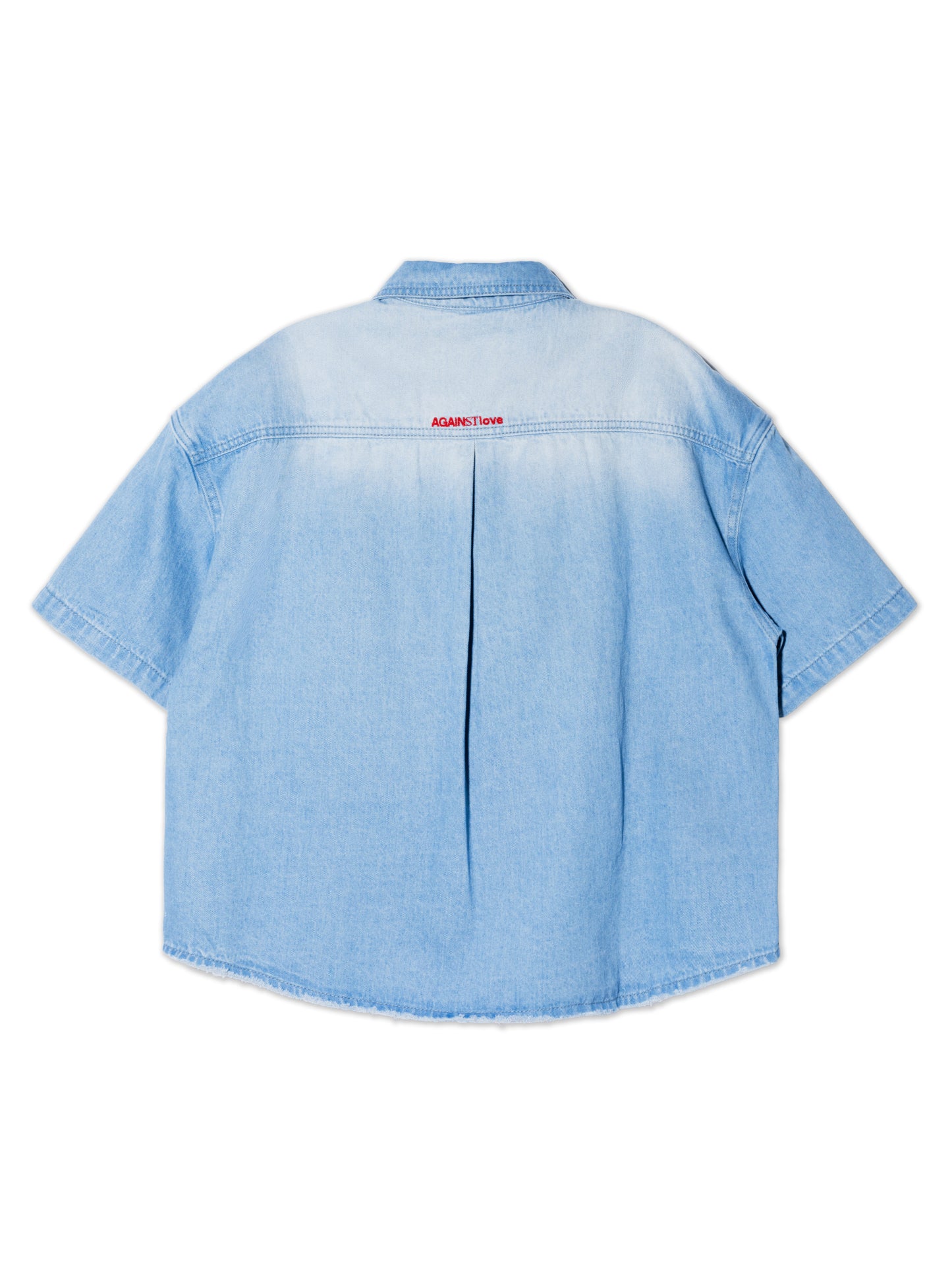 AGAINSTLOVE LIGHT BLUE DOUBLE CHEST SHIRT