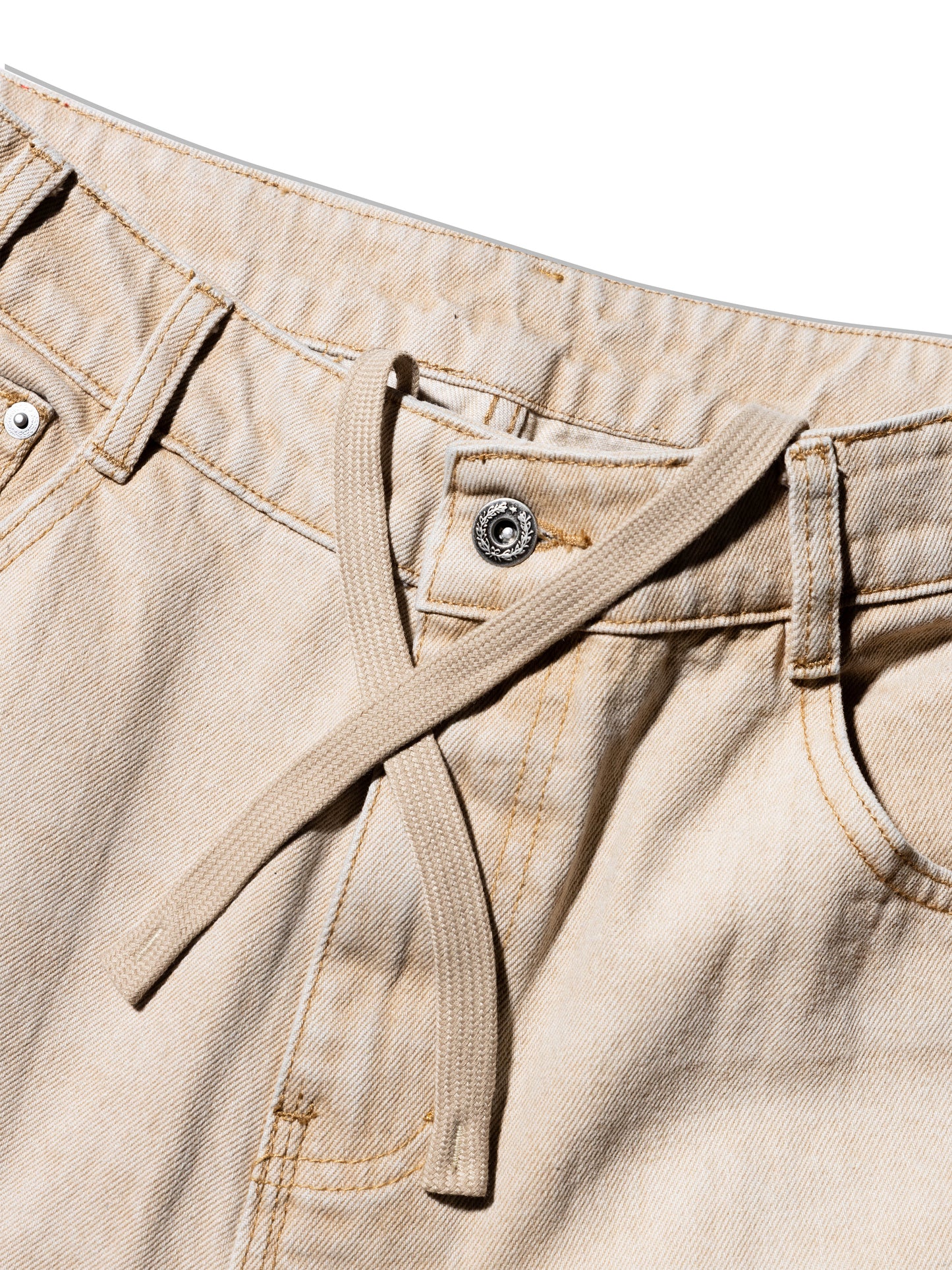 AGAINSTLOVE BEIGE DOUBLE KNEE PANTS