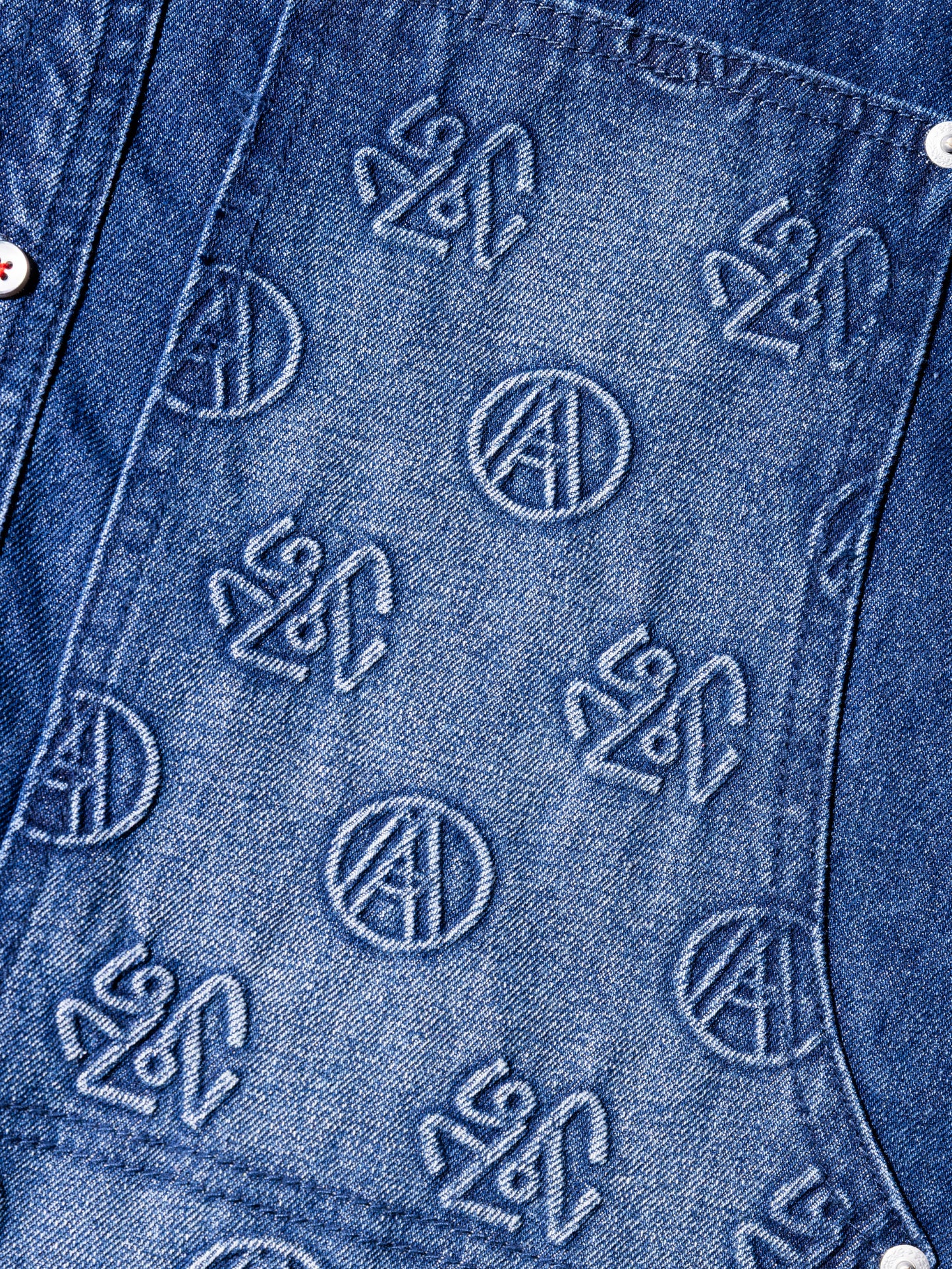 AGAINSTLOVE NAVY DOUBLE CHEST SHIRT