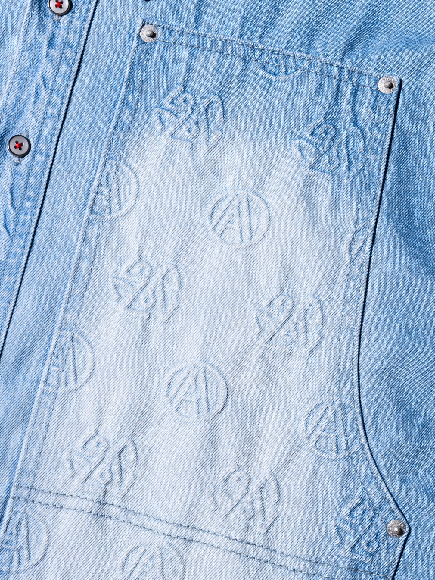 AGAINSTLOVE LIGHT BLUE DOUBLE CHEST SHIRT