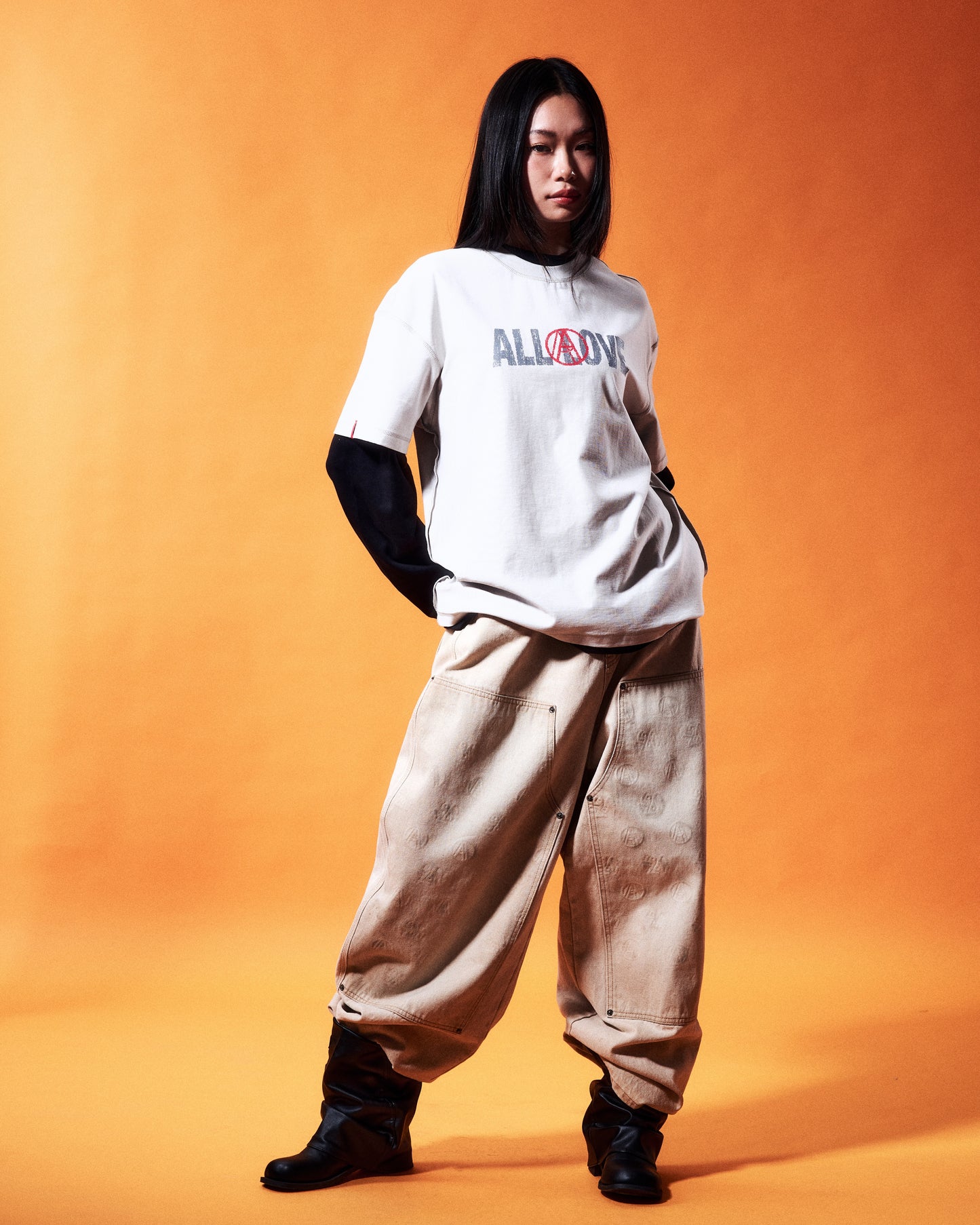 AGAINSTLOVE CREAM REVERSIBLE TEE