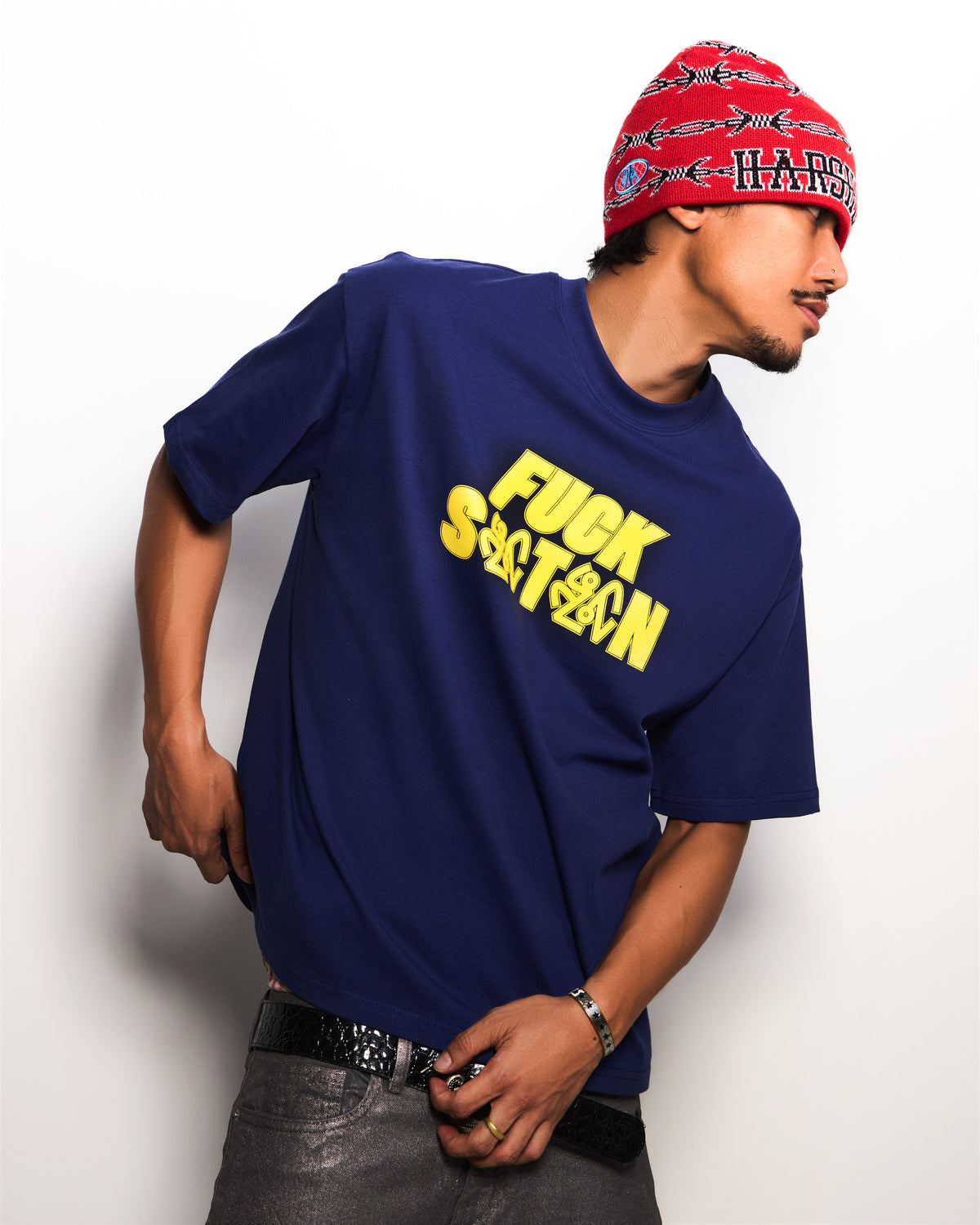 HARSHLOVE NAVY FUCKSATAN TEE