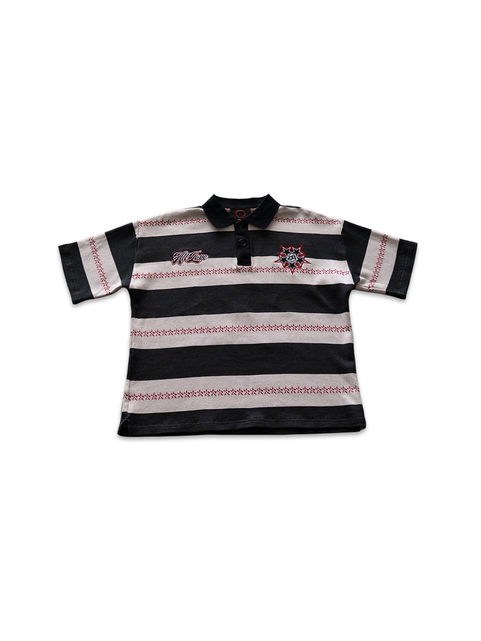 ALL STAR STRIPED WHITE POLO