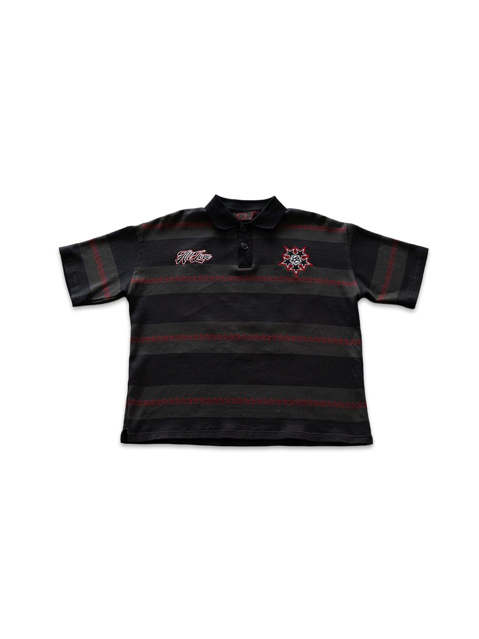 ALL STAR STRIPED BLACK POLO