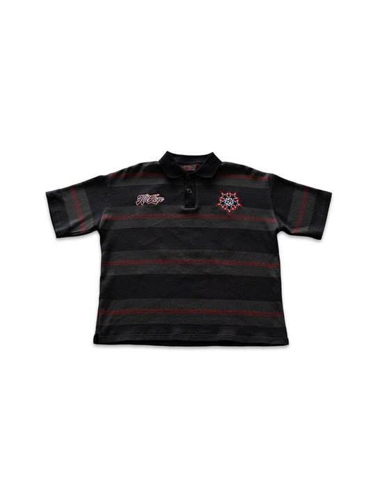 ALL STAR STRIPED BLACK POLO